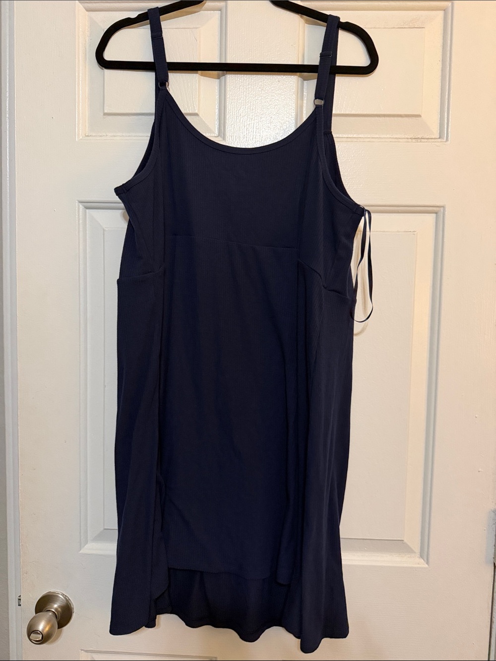 torrid Navy Adjustable-Strap Ribbed Tank Dress - Picture 4 of 4